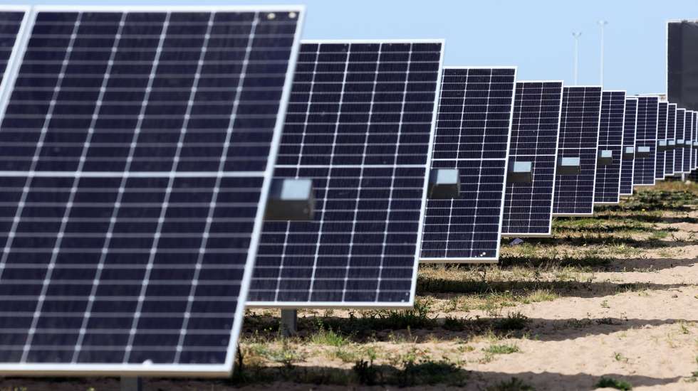 Central Solar Fotovoltaica de Pessegueiro, no dia da inauguração pelo ministro do Ambiente e Ação Climática, Duarte Cordeiro (ausente da fotografia), em Setúbal, 29 de março de 2023. ANTÓNIO COTRIM/LUSA