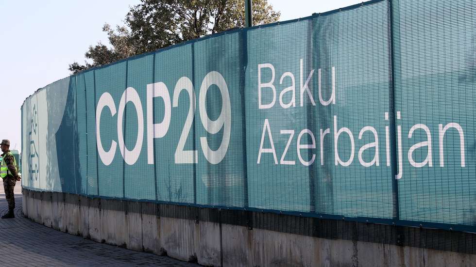 epa11712806 An Azerbaijani serviceman guard outside the venue of the UN Climate Change Conference COP29 in Baku, Azerbaijan, 10 November 2024. The Azerbaijani capital of Baku will host the 2024 United Nations Climate Change Conference (COP29) from 11 to 22 November 2024.Â   EPA/IGOR KOVALENKO