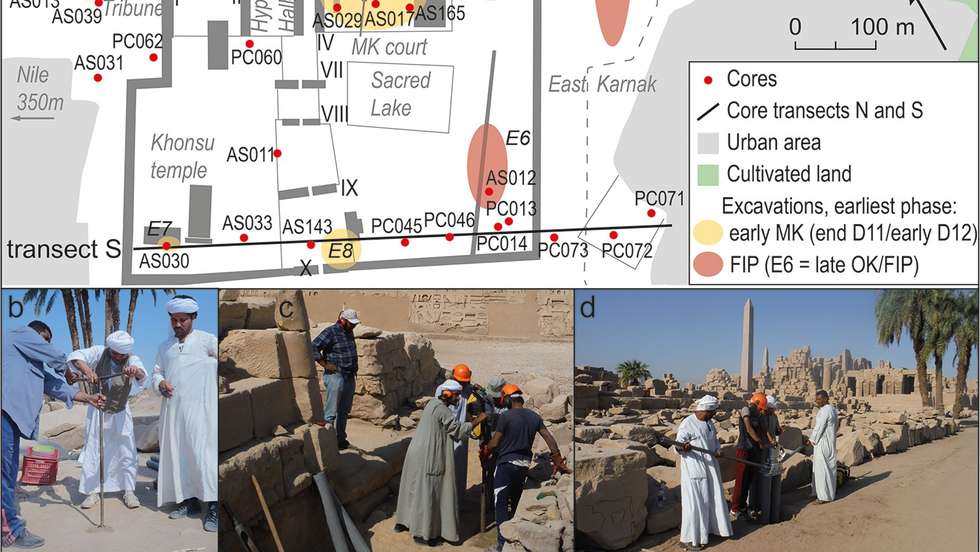 Utilizando as evidências, os investigadores mapearam como a paisagem em redor do complexo de Karnak mudou ao longo da sua história
