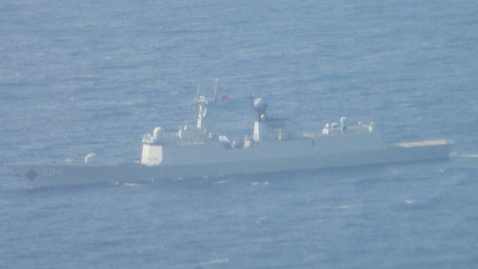 epa12920850 A handout photo made available by the Taiwan Ministry of National Defense shows Chinese People's Liberation Army Navy Type 054A Jiangkai II class Guided Missile Frigate sailing near Penghu County, Taiwan, 28 April 2026 (issued 29 April 2026). Taiwan’s military raised its alert level after two Chinese warships were spotted operating near Penghu County in the Taiwan Strait on 28 April.  EPA/TAIWAN MINISTRY OF DEFENSE / HANDOUT MANDATORY CREDITHANDOUT EDITORIAL USE ONLY/NO SALES