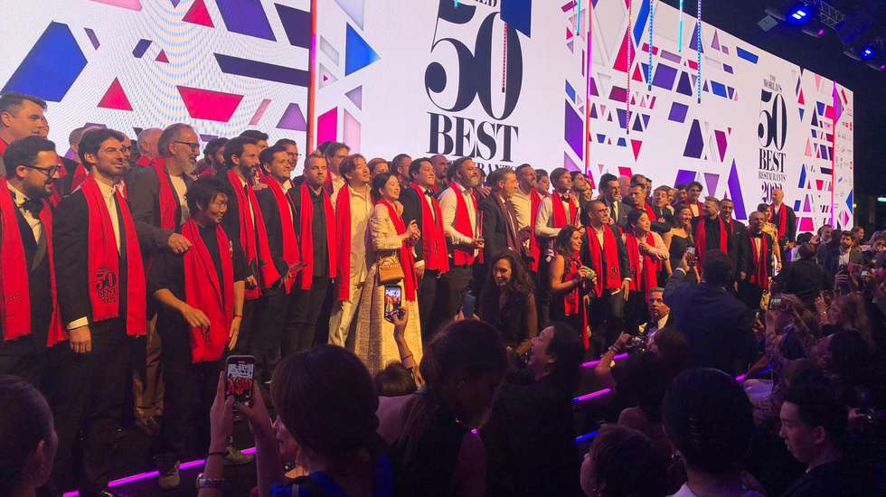A foto tradicional que junta todos os eleitos anualmente pela lista World 50 Best