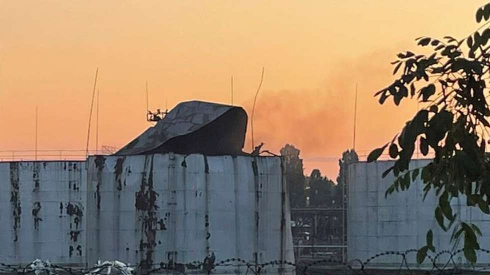 epa10765460 A handout picture made available by the Operational Command South of the Ukrainian Ground Forces shows a damaged port infrastructure on the Danube River in the Odesa region, southern Ukraine, 24 July 2023. Odesa was hit by shock drones early 24 July, with three being shot down, according to a statement from the Ukraine Air Force. At least 6 people were injured in the attack according to the Operational Command South report. Russia, which began its full-scale invasion of Ukraine in February 2022, has recently pulled out of a UN-Turkey brokered agreement guaranteeing safe passage to Ukrainian grain exports through the Black Sea and started the mass shelling of Odesa city, granaries, agricultural enterprises, and sea ports.  EPA/OPERATIONAL COMMAND 'SOUTH' HANDOUT  HANDOUT EDITORIAL USE ONLY/NO SALES