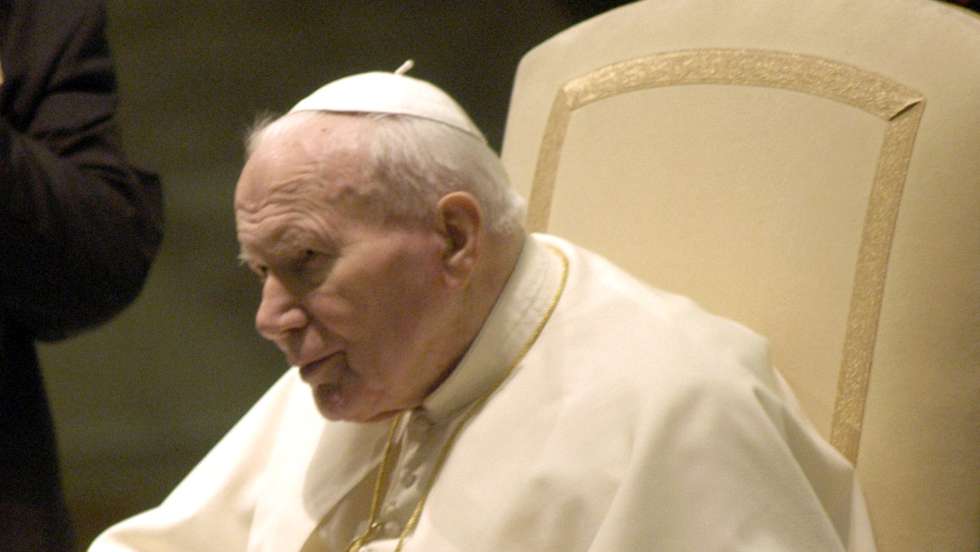 Pope John Paul II Greets Archbishop Cardinal Theodore Edgar McCarrick At Weekly General Audience