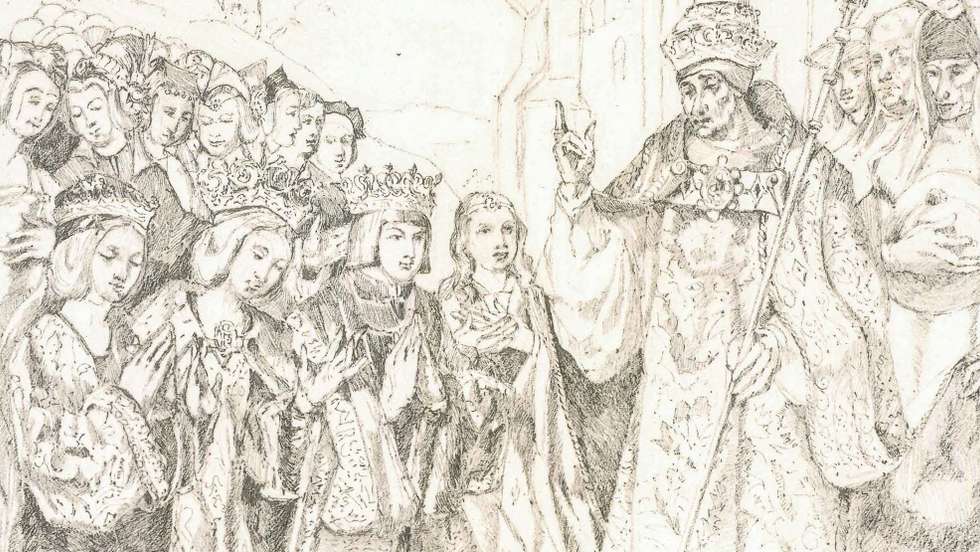Ilustração da autoria da rainha D. Amélia, com data de 1902