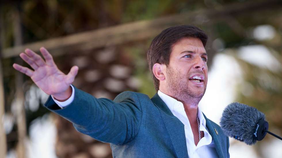 O presidente do CDS-PP, Francisco Rodrigues dos Santos, esteve esta tarde na apresentação da candidatura aut+árquica do partido à Câmara Municipal de Mirandela, 28 de agosto de 2021. PEDROSARMENTO COSTA/LUSA