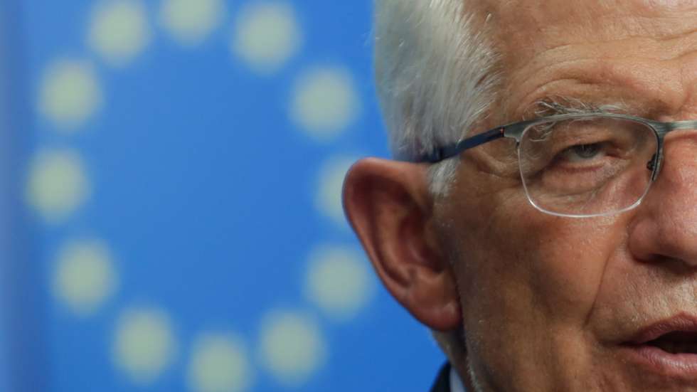 epa09340603 European Union foreign policy chief Josep Borrell gives a press conference at the end of a meeting of the EU foreign ministers, at the European Council in Brussels, Belgium, 12 July 2021.  EPA/STEPHANIE LECOCQ
