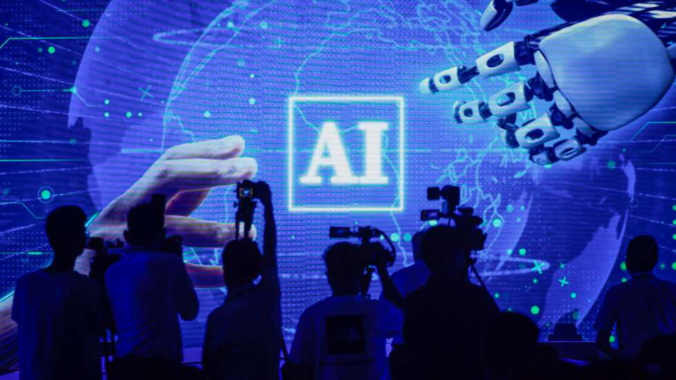 epaselect epa10752824 People attend the launch event of the first commercial application of artificial intelligence for the mining industry in Jinan, Shandong province, China, 18 July 2023. Shandong Energy, Huawei, and Yunding Technology jointly launched the Pangu Mine Model, the first commercial application of artificial intelligence for the mining industry. The AI model is capable of visual recognition capabilities, analyzing the quality of stress relief drilling, and can assist in rock burst prevention personnel in quality verification, reducing the review workload by 82 percent, shortening the check to 10 minutes from three days with 100 percent acceptance rate.  EPA/MARK R. CRISTINO