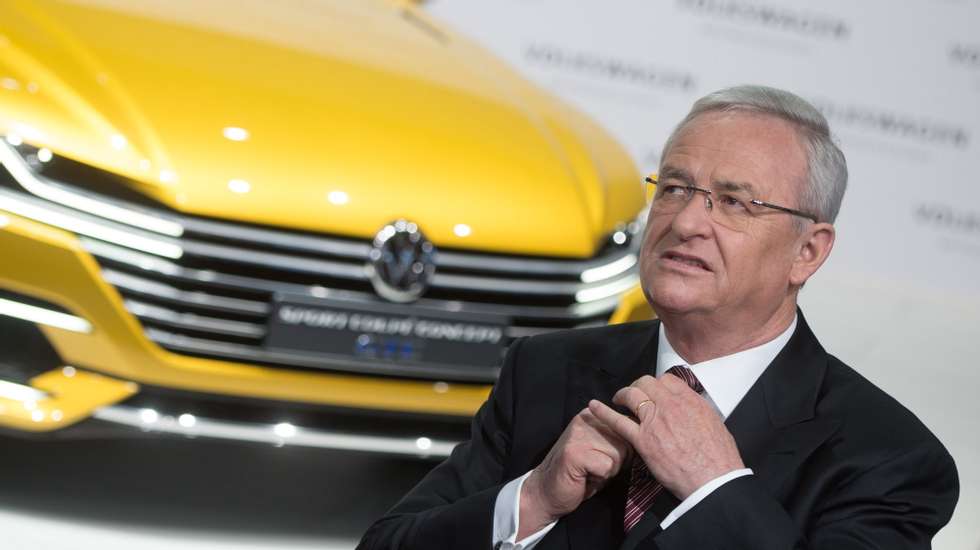 epa07508051 (FILE) - Former CEO of German car manufacturer Volkswagen (VW), Martin Winterkorn, fixes his tie prior to the start of the balance press conference in Berlin, Germany, 12 March 2015 (reissued 15 April 2019). According to reports, former Volkswagen CEO Martin Winterkorn has been chared with alleged serious fraud in connection with the Diesel emissions scandal in Germany.  EPA/JOCHEN LUEBKE  GERMANY OUT *** Local Caption *** 54307157