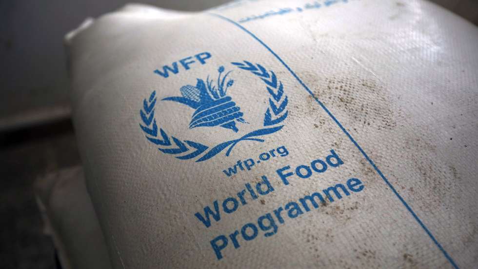 epa08731081 (FILE) - Food rations provided by the World Food Programme (WFP) sit at an aid distribution center in Sana'a, Yemen, 11 February 2020 (reissued 09 October 2020). The 2020 Nobel Peace Prize has been awarded to World Food Programme, the  Norwegian Nobel Committee announced in Oslo.  EPA/YAHYA ARHAB *** Local Caption *** 55868814