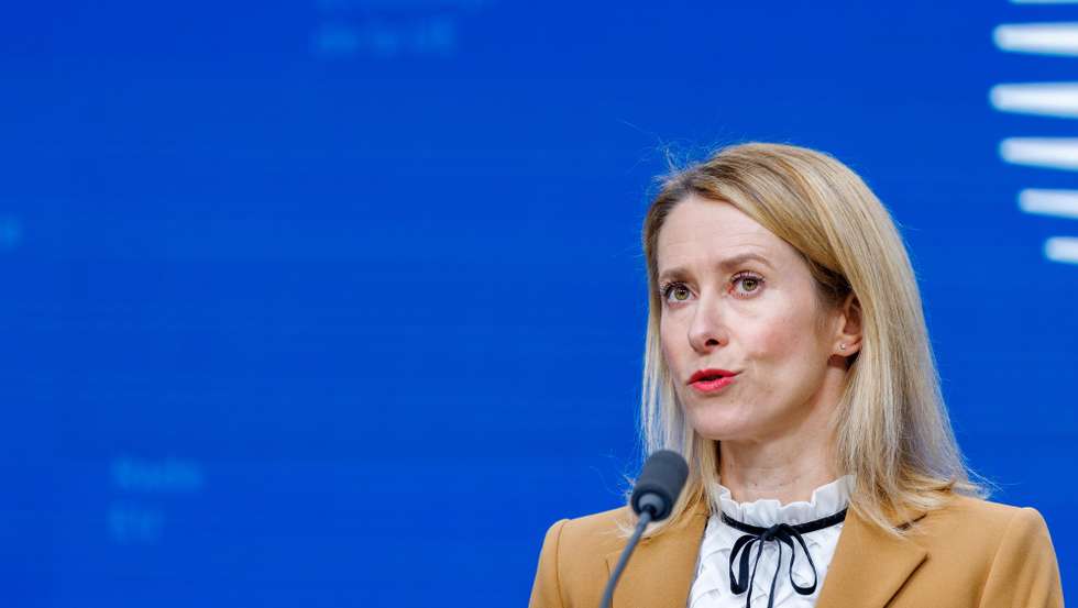 epa12562276 High Representative of the European Union for Foreign Affairs and Security Policy, Kaja Kallas, speaks during a press conference about the EU Defence Ministers Council in Brussels, Belgium, 01 December 2025. The Council discussed EU military support for Ukraine and the implementation of the Defence Readiness Roadmap 2030.  EPA/OLIVIER MATTHYS