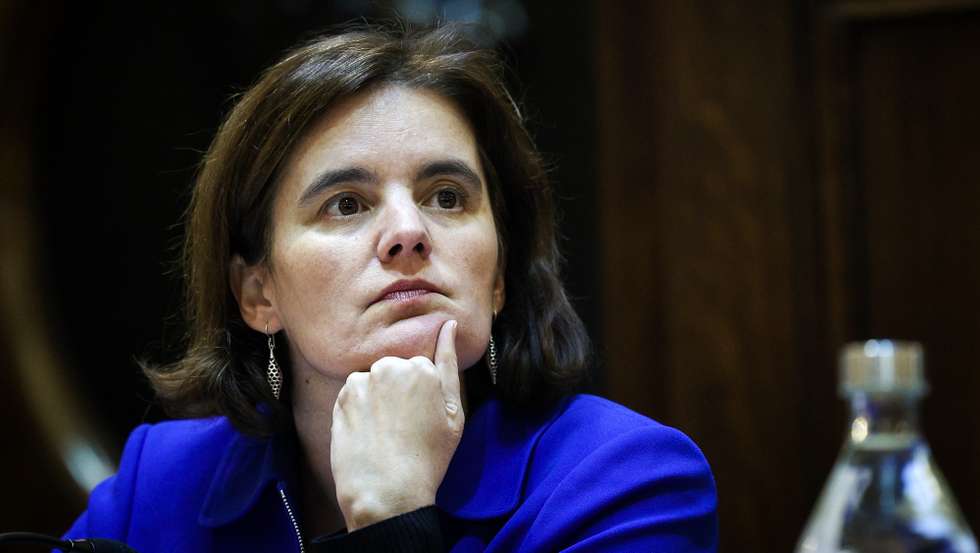 A ministra da Presidência, Mariana Vieira da Silva, durante a sua audição na Comissão de Administração Pública, Ordenamento do Território e Poder Local, na Assembleia da República, em Lisboa, 24 de janeiro de 2023. JOSÉ SENA GOULÃO/LUSA