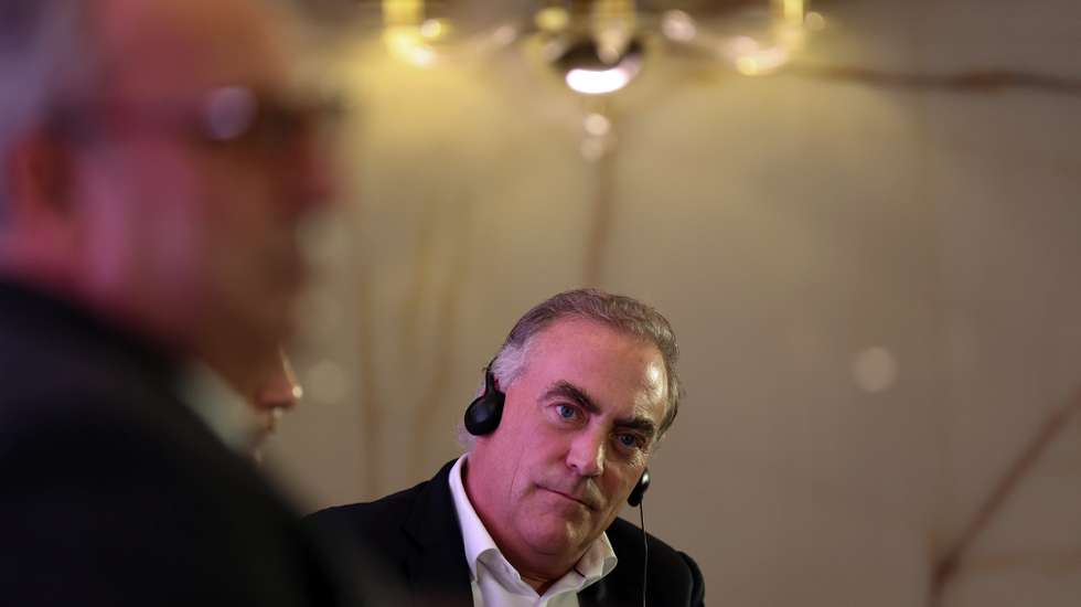 O presidente da Comissão Executiva do Novo Banco, Mark Bourke, intervém na conferência "Banca do Futuro", em Lisboa, 16 de novembro de 2022. ANDRÉ KOSTERS/LUSA