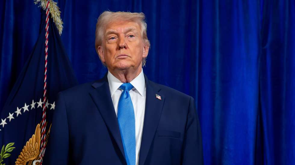 epa12624866 US President Donald Trump looks on during a news conference at the Mar-a-Lago Club in Palm Beach, Florida, USA, 03 January 2026. Venezuelan President Nicolas Maduro has been charged in the US after he was captured and flown out of Venezuela, following a series of airstrikes that mark an extraordinary escalation in the Trump administration's months-long campaign against the country.  EPA/NICOLE COMBEAU / POOL