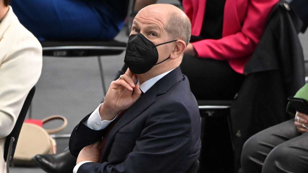 epa09752682 German Chancellor Olaf Scholz during the Federal Assembly (Bundesversammlung) at the Paul Loebe Haus in Berlin, Germany, 13 February 2022. The Federal Assembly elects the German President. It consists of the 736 members of the German Bundestag Parliament and an equal number of state electors.  EPA/SASCHA STEINBACH / POOL