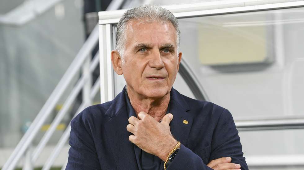 epa10856400 Carlos Queiroz, head coach of Qatar, reacts  during the International Friendly soccer match between Qatar and  Russia at Al Janoub Stadium, Al Wakrah, Qatar, 12 September 2023.  EPA/NOUSHAD THEKKAYIL