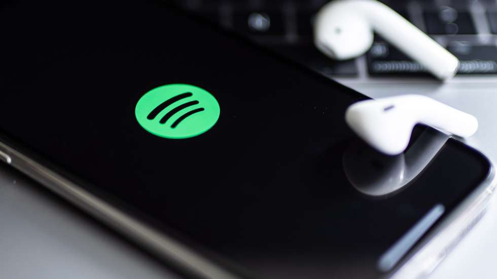 epa08981553 (FILE) - A close-up shows 'Spotify' app on a smart phone in Berlin, Germany, 07 July 2020 (reissued 02 February 2021). Spotify will release its 4th quarter 2020 results on 03 February 2021.  EPA/HAYOUNG JEON *** Local Caption *** 56200267