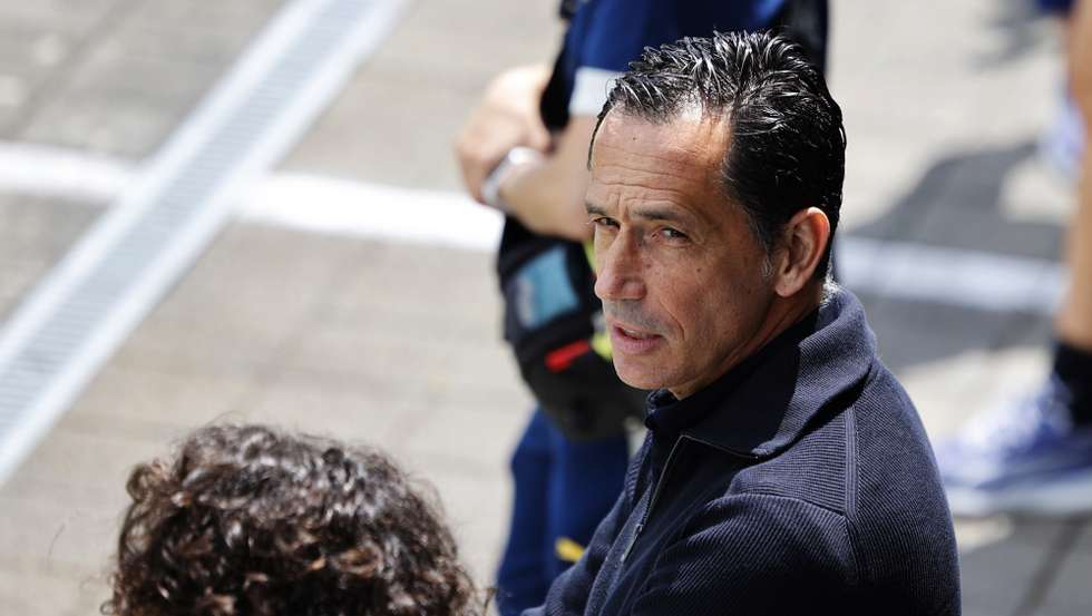 epa12224265 Portuguese Football Federation President, Pedro Proenca, attends a training session held at Stade des Arberes, Meyrin, Switzerland, 08 July 2025. Portugal will play against Belgium (group B) on 11 June in Sion.  EPA/Nuno Veiga