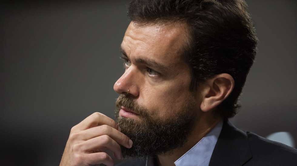 epa06999082 CEO of Twitter Jack Dorsey and testifies before a Senate Intelligence Committee hearing on 'foreign influence operations and their use of social media platforms' in the Dirksen Senate Office Building in Washington, DC, USA, 05 September 2018. Lawmakers are expected to ask the top executives what measures they are implementing to protect their online content from Russian propaganda and political censorship. CEO of Alphabet (Google) Larry Page was invited to testify but did not show.  EPA/JIM LO SCALZO