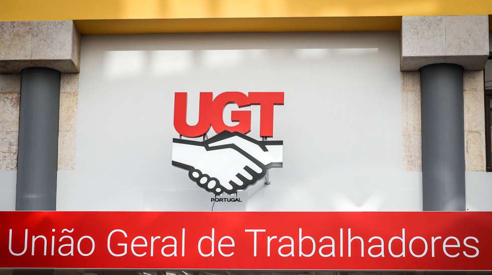 Logótipo da União Geral de Trabalhadores (UGT), Lisboa, 05 de novembro de 2021. ANTÓNIO COTRIM/LUSA