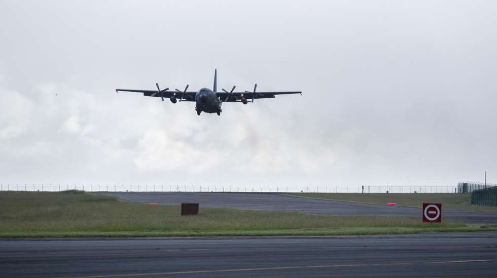 Base das Lajes onde hoje decorreu a cerimónia conjunta com o Destacamento da Força Aérea dos Estados Unidos da América, 65th Air Base Group (65th ABG), para a inauguração oficial de uma "Permanent Lajes Landing Zone (PLLZ)", Ilha Terceira, Açores, 21 de outubro de 2020. ANTÓNIO ARAÚJO/LUSA