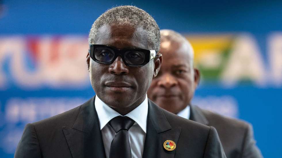 epa10772207 A handout photo made available by TASS Host Photo Agency shows Vice President of Equatorial Guinea, Teodoro Nguema Obiang Mange (L), arrives for an official meeting ceremony of the heads of participating delegations of the Second Summit Economic and Humanitarian Forum 'Russia-Africa' in St.Petersburg, Russia, 27 July 2023. The Second Summit Economic and Humanitarian Forum 'Russia-Africa' will take place from July 27 to 28 at the congress-exhibition center Expoforum in St.P etersburg.  EPA/Vladimir Smirnov / TASS Host Photo Agency / HANDOUT MANDATORY CREDIT HANDOUT EDITORIAL USE ONLY/NO SALES