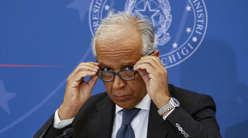 epa10846899 Italian Interior Minister Matteo Piantedosi attends a press conference at the end of a meeting of the Council of Ministers, in Rome, Italy, 07 September 2023. The Italian government on 07 September approved a decree cracking down on juvenile crime. The Caivano Decree, named after the Naples-area town where two cousins were allegedly raped by a youth gang last month, aims to crack down on juvenile crimes through tougher penalties for the parents of minors as well as a 30-million-euro package to clean up the town near Naples.  EPA/FABIO FRUSTACI