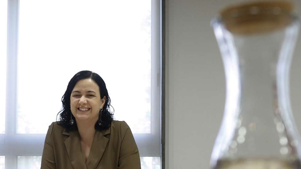A secretária de Estado da Administração Pública, Inês Ramires, durante uma reunião com o presidente da Federação Sindical da Administração Pública (Fesap), José Abraão (ausente da foto), na Presidência do Conselho de Ministros, em Lisboa, 05 de abril de 2023. ANTÓNIO PEDRO SANTOS/LUSA