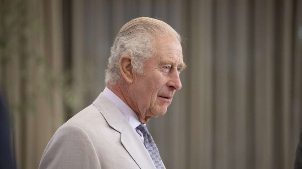 epa11005093 A handout photo made available by the UAE Presidential Court shows Britain's King Charles III attending the launch of the COP28 Business and Philanthropy Climate Forum, at COP28 UAE at Dubai Exhibition Centre, Expo City in Dubai, United Arab Emirates, November 30, 2023.  EPA/Hamad Al Kaabi/UAE Presidential Court   HANDOUT EDITORIAL USE ONLY/NO SALES HANDOUT EDITORIAL USE ONLY/NO SALES