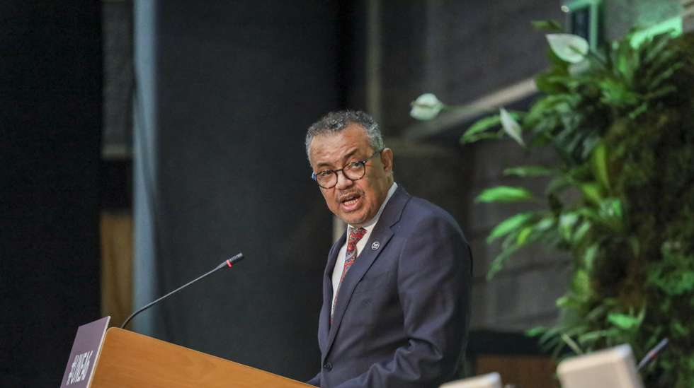 epa11189024 Director General of the World Health Organization (WHO) Tedros Adhanom Ghebreyesus speaks during the high-level segment of the Sixth Session of UN Environment Assembly (UNEA-6) attended by heads of states at the United Nations Environment Programme (UNEP) headquarters in Nairobi, Kenya, 29 February 2024. As the world's highest environmental decision-making body, UNEA seeks to restore harmony between humanity and nature, improving the lives of the world's poorest. From 26 February to 01 March, UNEA-6 will focus on how multilateralism can help tackle climate change, nature and biodiversity loss, and pollution and waste.  EPA/DANIEL IRUNGU