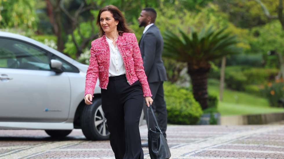 A ministra da Justiça Rita Júdeice à chegada para a reunião do Conselho de Ministros do XXIV Governo Constitucional realizada esta manhã na residência oficial, no palácio de S. Bento, Lisboa, 3 de abril de 2024. JOÃO RELVAS/LUSA