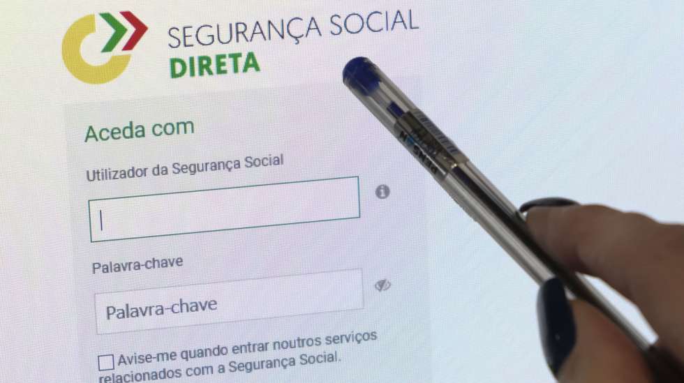 Página da segurança social direta , 08 de abril de 2022. ANTÓNIO COTRIM/LUSA