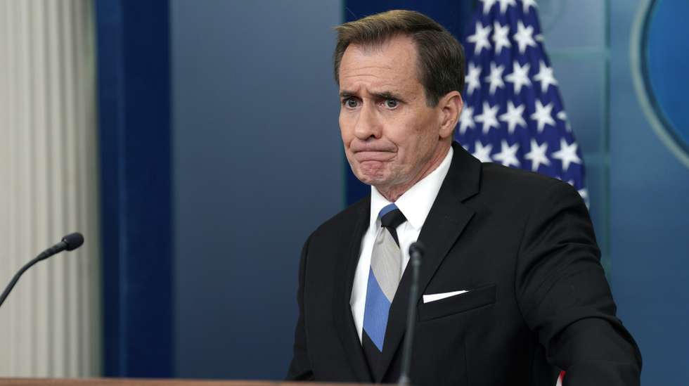 epa11376326 White House national security communications adviser John Kirby attends a press briefing at the White House in Washington DC, USA, 28 May 2024.  EPA/Yuri Gripas / POOL
