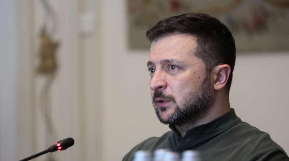 epa11466790 Ukrainian President Wolodymyr Zelensky during delegation talks with Polish President Andrzej Duda at the Belvedere in Warsaw during the delegation's talks at the Belvedere in Warsaw, Poland, 08 July 2024. Ukrainian President Wolodymyr Zelenski is paying a visit to Poland, during which he has already met with Prime Minister Donald Tusk. The Polish prime minister and Ukrainian president signed a security agreement between Poland and Ukraine.  EPA/LESZEK SZYMANSKI POLAND OUT