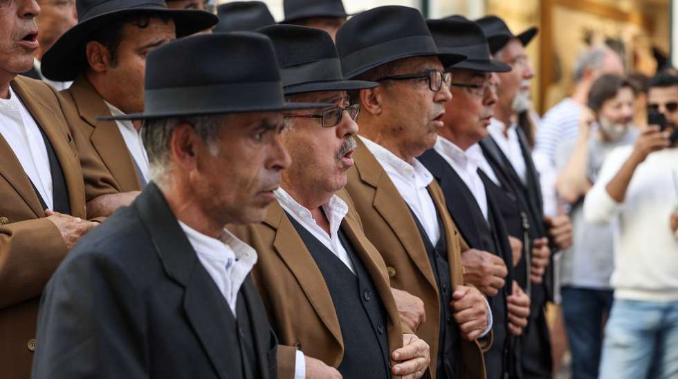 Iniciativa "O Cante Alentejano em Lisboa", promovida pela Casa do Alentejo para celebrar os 100 anos de fundação da organização, com desfiles na Baixa de Lisboa, 24 de setembro de 2023. MIGUEL A. LOPES/LUSA