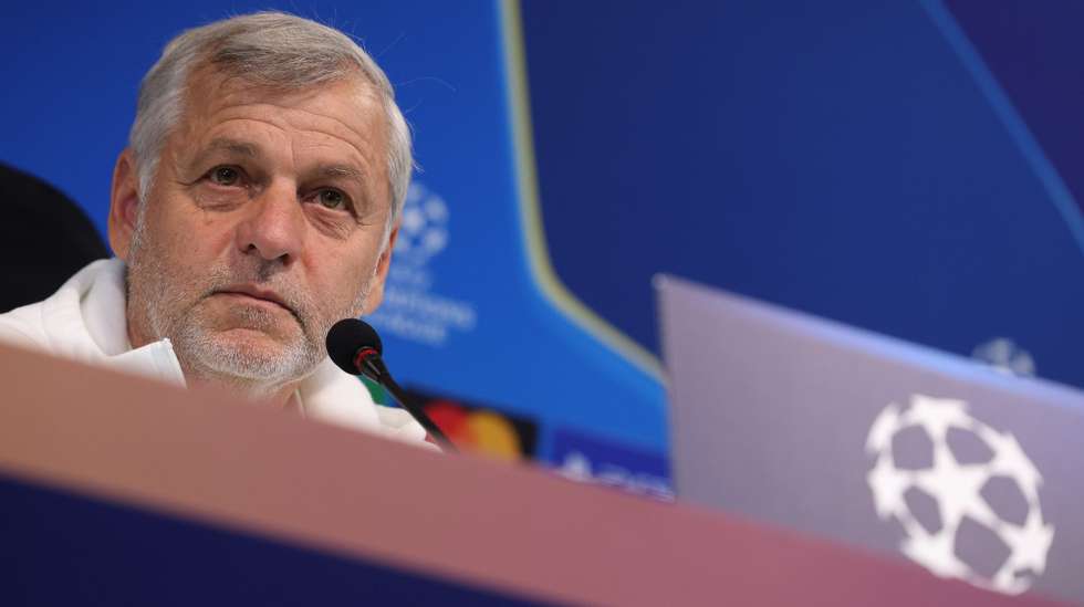 LOSC Lille head coach Bruno Génésio during a press conference at Alvalade Stadium, Portugal, 16 September 2024. LOSC Lille faces Sporting CP in UEFA Champions League group stage match. TIAGO PETINGA/LUSA