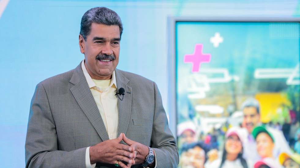 epa11608889 A handout photo made available by Prensa Miraflores shows the President of Venezuela, Nicolas Maduro, during his television program 'Con Maduro +', in Caracas, Venezuela, 16 September 2024. Maduro called two detained Spaniards, whom he links to the National Intelligence Center (CNI) of Spain, 'terrorists' for their alleged connection with a destabilization operation against his government.  EPA/Prensa Miraflores HANDOUT ONLY AVAILABLE TO ILLUSTRATE THE ACCOMPANYING NEWS (MANDATORY CREDIT)HANDOUT EDITORIAL USE ONLY/NO SALES
