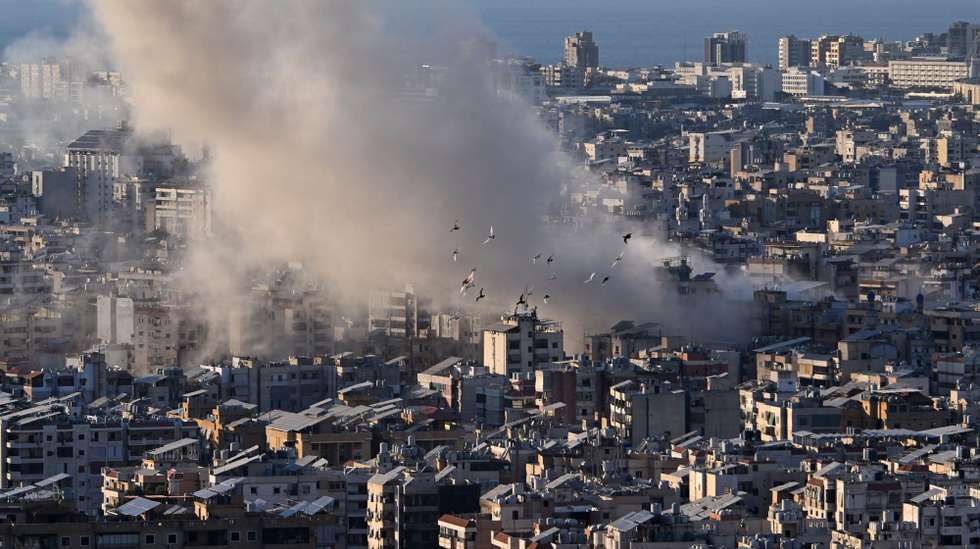 epa11669005 Smoke billows after an Israeli air strike on Dahieh, a southern suburb of Beirut, Lebanon, 19 October 2024. The Israeli army said the airstrikes were targeting Hezbollah weapons storage facilities. According to the Lebanese Ministry of Health, more than 2,400 people have been killed and over 11,200 others have been injured in Lebanon since the start of recent escalations of hostilities.  EPA/STRINGER