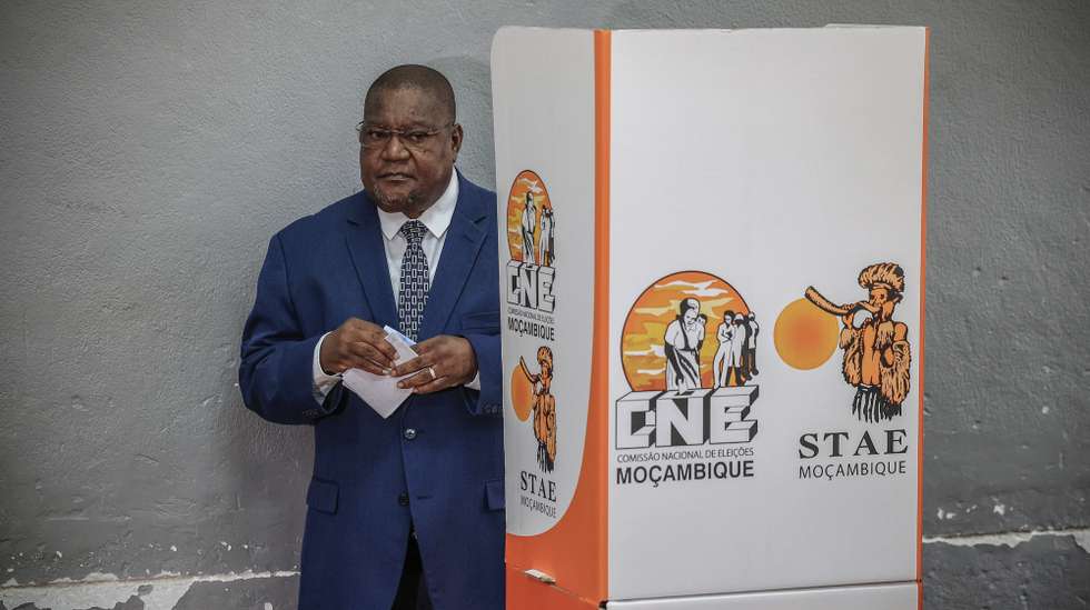 Presidential candidate and president of the main opposition party Mozambican National Resistance (RENAMO) Ossufo Momade votes at a polling station in Maputo, Mozambique, 09 October 2024. More than 17.1 million Mozambican voters will choose the President of the Republic, provincial assemblies and their governors, and 250 members of the Assembly of the Republic. The National Elections Commission (CNE) approved lists of 35 political parties running for the Assembly of the Republic and 14 political parties and groups of citizen voters for provincial assemblies. JOSE COELHO/LUSA