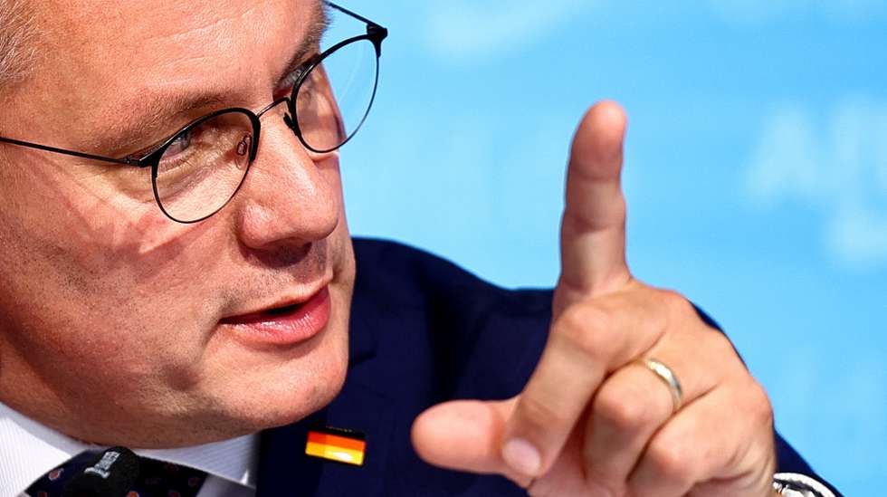 epa11579452 Alternative for Germany (AfD) right-wing political party co-chairman Tino Chrupalla attends an AfD party press conference in Berlin, Germany, 02 September 2024. The far-right Alternative for Germany (AfD) has won first place in the state elections in Thuringia and is only just behind the CDU in second place in Saxony. Not since 1945 has a German far-right party been number one in an election. It is likely to be difficult to form a stable government in both federal states. The AfD is claiming to be in government, but the other parties are rejecting a coalition with it.  EPA/Filip Singer