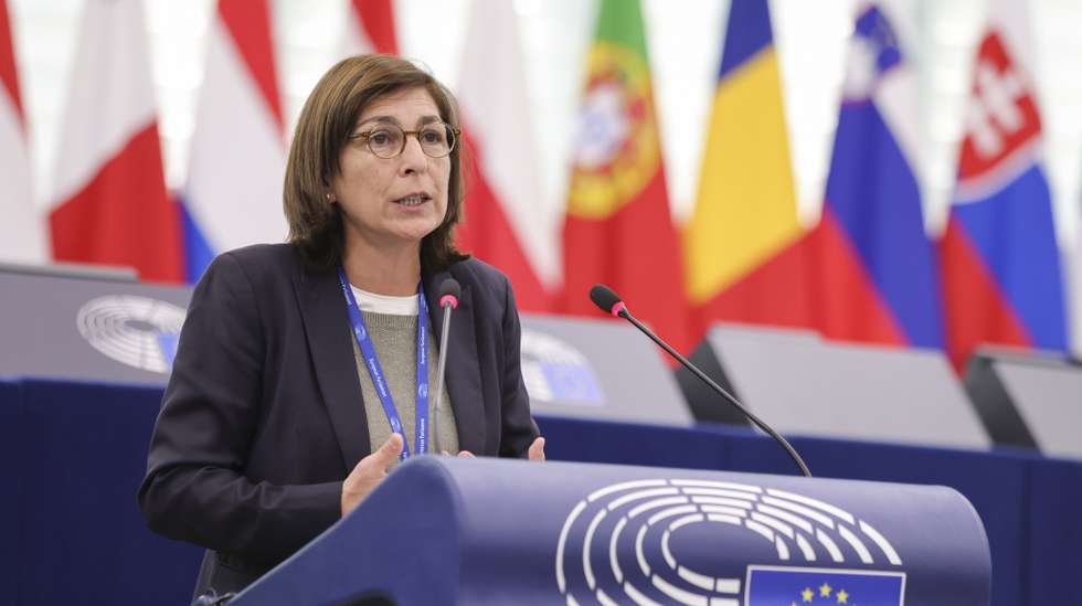 epa11611655 Portuguese member of the European Parliament Ana Catarina Mendes speaks during a debate on 'The Hungarian 'National Card' scheme and its consequences for Schengen and the area of freedom, security and justice' as part of the plenary session at the European Parliament in Strasbourg, France, 18 September 2024. The current plenary session takes place in Strasbourg from 16 to 19 September 2024.  EPA/TERESA SUAREZ