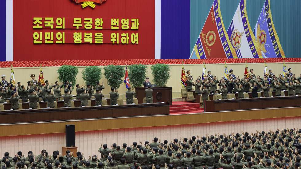 epa11726699 A photo released by the official North Korean Central News Agency (KCNA) shows the 4th Conference of Battalion Commanders and Political Instructors of the Korean People's Army (KPA) in Pyongyang, North Korea (issued 18 November 2024). According to KCNA, the conference took place from 14 to 15 November.  EPA/KCNA  EDITORIAL USE ONLY