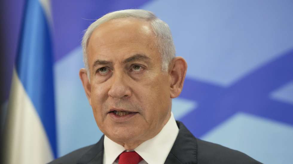 epa11767049 Israeli Prime Minister Benjamin Netanyahu speaks during a press conference in Jerusalem, 09 December 2024.  EPA/MAYA ALLERUZZO / POOL POOL PHOTO