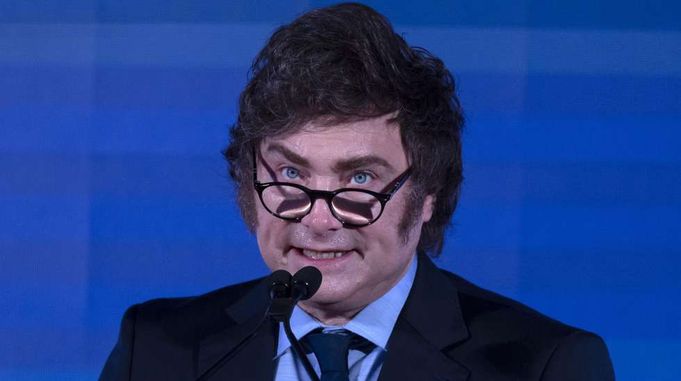 epa11777503 Argentina's President Javier Milei attends the Atreju right-wing youth rally in Rome, Italy, 14 December 2024. The Argentine president is on an official visit to Rome.  EPA/ANSA/MASSIMO PERCOSSI