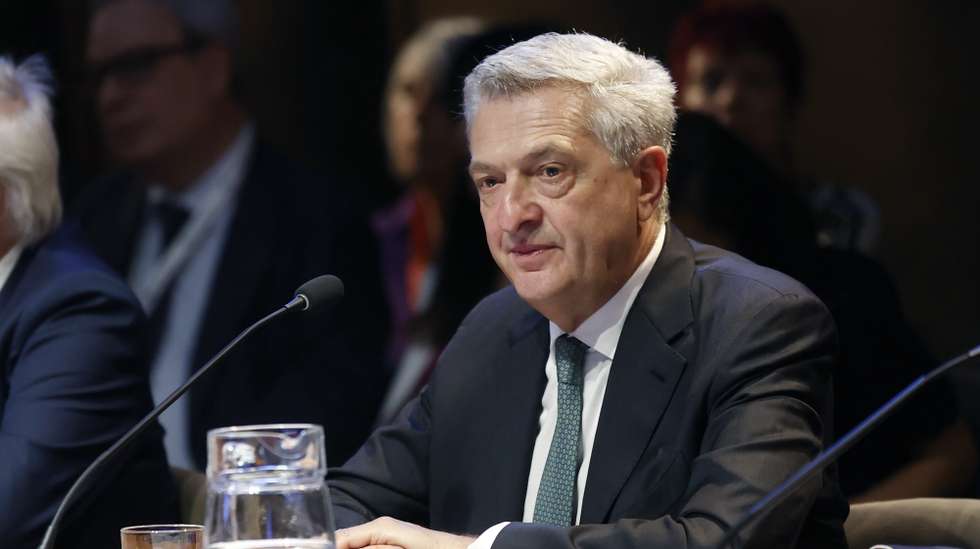 epa11771565 The United Nations High Commissioner for Refugees (UNHCR) Filippo Grandi speaks during the opening ceremony of the Ministerial Event of the Cartagena+40 Process in Santiago, Chile, 11 December 2024. Authorities from the region, representatives of civil society and international organizations commemorated in Chile the 40th anniversary of the Cartagena Declaration on Refugees.  EPA/ELVIS GONZALEZ
