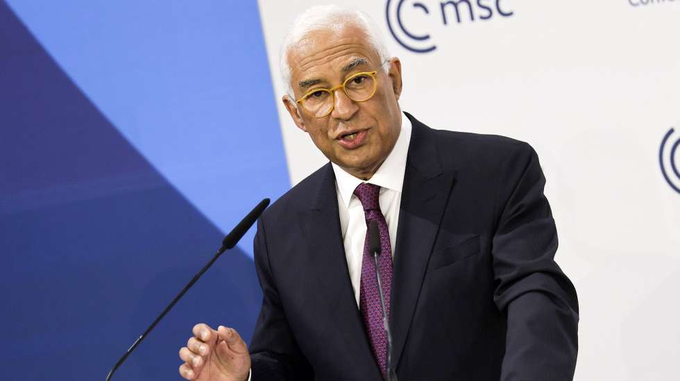 epa11897533 European Council President Antonio Costa speaks during the 61st Munich Security Conference (MSC), in Munich, Germany, 15 February 2025. High-level international decision-makers meet at the 61st Munich Security Conference in Munich from 14 to 16 February 2025 during their annual meeting to discuss global security issues.  EPA/RONALD WITTEK
