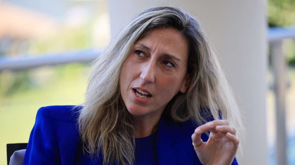 A deputada do Chega, Cristina Rodrigues, durante o almoço/comício de encerramento da IV Academia Política, em São Pedro do Sul, 15 de setembro de 2024. ESTELA SILVA/LUSA