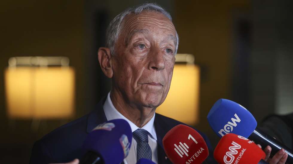 O Presidente da República, Marcelo Rebelo de Sousa, fala à comunicação social sobre a atual situação politica, Viseu, 05 de março de 2025. PAULO NOVAIS/LUSA