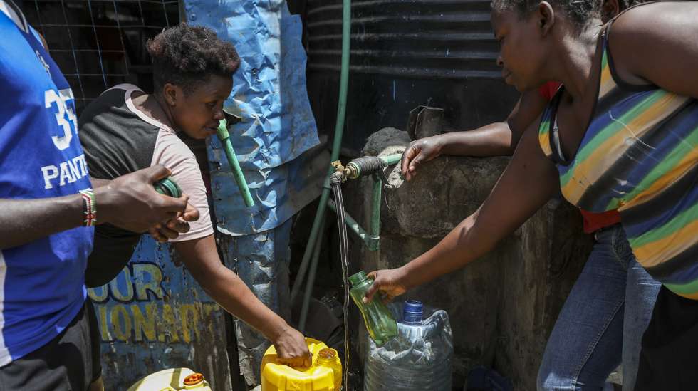 epa11234151 Residents are seen fetching water from one of the water points operated by private water vendors, ahead of World Water Day in Mathare slums in Nairobi, Kenya, 20 March 2024 (issued 21 March 2024). The dense population in the slum amplifies the demand for water, yet government-provided boreholes fall short in meeting the needs. Middlemen exploit the situation, purchasing water at 10 Kenyan shilling and reselling it to consumers at a steep 30 Kenyan shilling per 20-litre jerrycan. Contamination from illegal connections that are mostly passed through polluted drainages leaves consumers uncertain about the quality of water they purchase from vendors, at times exposing them to health risks like diarrhea and cholera, stemming from the absence of proper hygiene practices due to Insufficient availability of clean water. In response, the Kenyan government launched the water police unit last year to combat vandalism and theft of vital water sources and sanitation infrastructure. However, the local beliefs suggest that water cartels intentionally sabotage water lines, leaving residents without water to perpetuate reliance on collaborating water vendors. World Water Day is observed annually on 22 March, to highlight the global need for access to safe and clean water. This year’s theme is “Water for Peace”.  EPA/Daniel Irungu