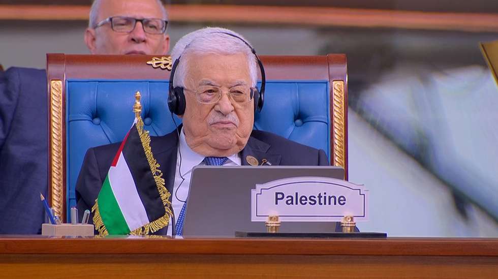 epa11785457 A handout photo made available by the Iranian presidential office shows Palestinian president Mahmoud Abbas during the opening session of the Organization of Eight Developing Countries (D-8) summit in Cairo, Egypt, 19 December 2024.  EPA/HANDOUT HANDOUT HANDOUT EDITORIAL USE ONLY/NO SALES
