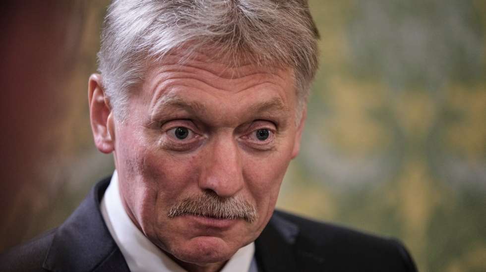 epa12089862 Kremlin spokesman Dmitry Peskov attends a meeting between Russian President Vladimir Putin and Abkhazian President Badra Gunba at the Grand Palace in the Kremlin, Moscow, Russia, 10 May 2025, during celebrations of the 80th anniversary of the Soviet Union's victory over Nazi Germany during the World War II.  EPA/PAVEL BEDNYAKOV/AP POOL